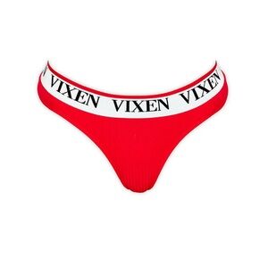 Vixen brand red and white size small thong underwear. Never worn with tags